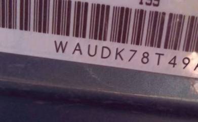 VIN prefix WAUDK78T49A0