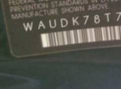 VIN prefix WAUDK78T79A0