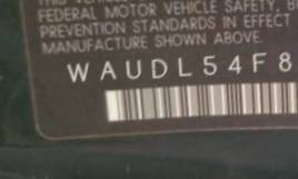 VIN prefix WAUDL54F85N2