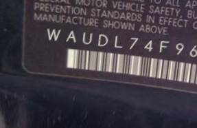 VIN prefix WAUDL74F96N1