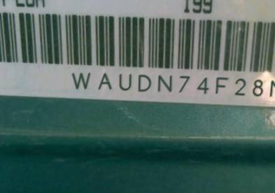 VIN prefix WAUDN74F28N0