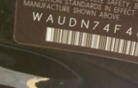 VIN prefix WAUDN74F48N1
