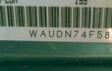 VIN prefix WAUDN74F58N1