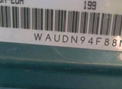 VIN prefix WAUDN94F88N0
