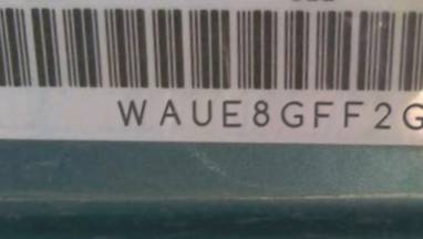 VIN prefix WAUE8GFF2G10