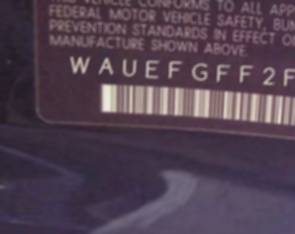 VIN prefix WAUEFGFF2F11