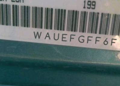 VIN prefix WAUEFGFF6F10
