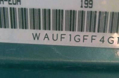 VIN prefix WAUF1GFF4G10