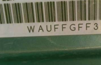 VIN prefix WAUFFGFF3F11