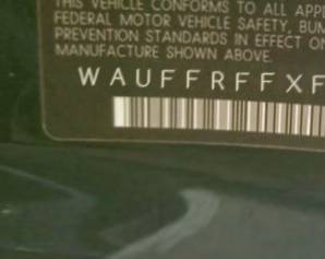 VIN prefix WAUFFRFFXF10
