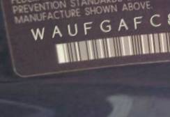 VIN prefix WAUFGAFC8FN0