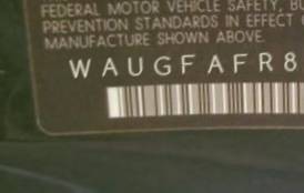 VIN prefix WAUGFAFR8DA0