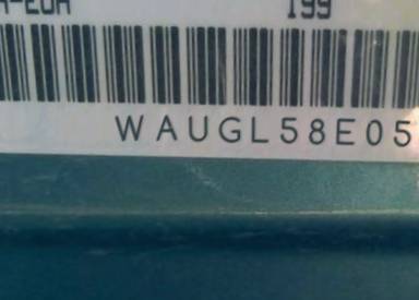 VIN prefix WAUGL58E05A4