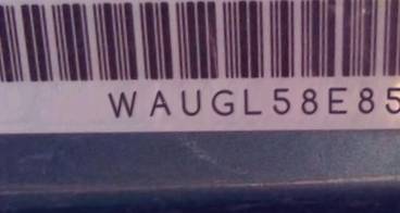 VIN prefix WAUGL58E85A4