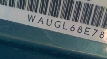 VIN prefix WAUGL68E78A1