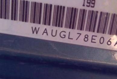 VIN prefix WAUGL78E06A0