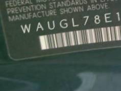 VIN prefix WAUGL78E17A0