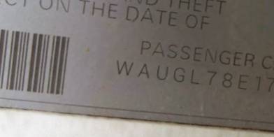 VIN prefix WAUGL78E17A1