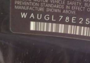 VIN prefix WAUGL78E25A5