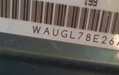 VIN prefix WAUGL78E26A1