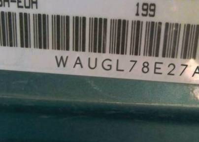VIN prefix WAUGL78E27A0