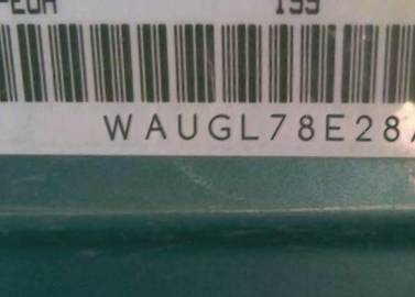 VIN prefix WAUGL78E28A0