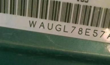 VIN prefix WAUGL78E57A1