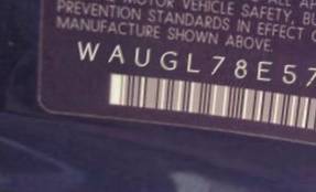 VIN prefix WAUGL78E57A2