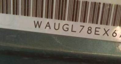 VIN prefix WAUGL78EX6A2