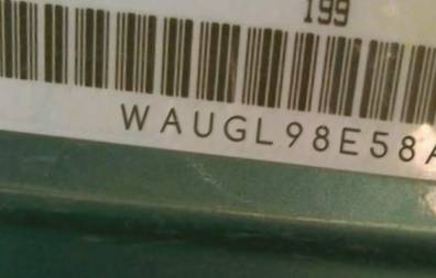 VIN prefix WAUGL98E58A1