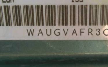 VIN prefix WAUGVAFR3CA0