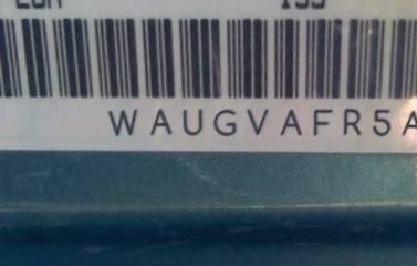 VIN prefix WAUGVAFR5AA0