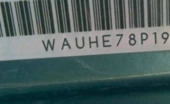 VIN prefix WAUHE78P19A0