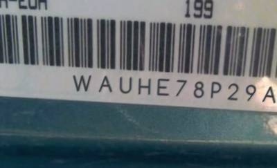 VIN prefix WAUHE78P29A0