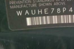 VIN prefix WAUHE78P49A1