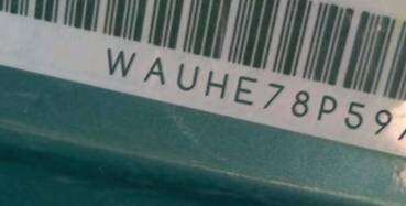 VIN prefix WAUHE78P59A1