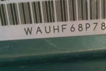 VIN prefix WAUHF68P78A0