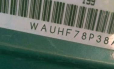 VIN prefix WAUHF78P38A1