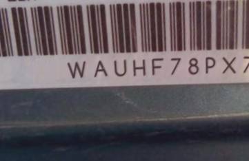 VIN prefix WAUHF78PX7A1
