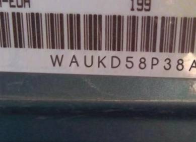 VIN prefix WAUKD58P38A1