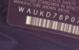 VIN prefix WAUKD78P07A1