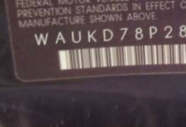 VIN prefix WAUKD78P28A1