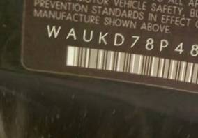 VIN prefix WAUKD78P48A0