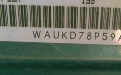 VIN prefix WAUKD78P59A0