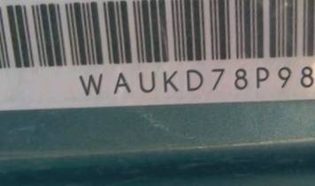 VIN prefix WAUKD78P98A0