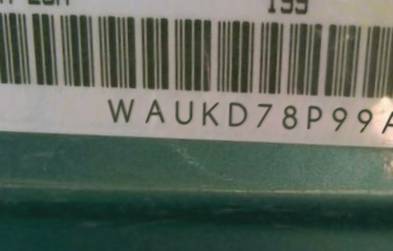 VIN prefix WAUKD78P99A0