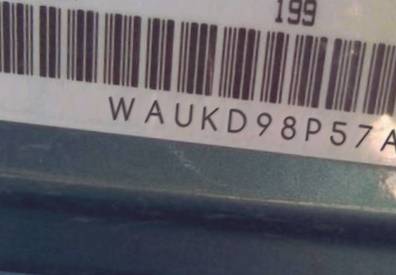 VIN prefix WAUKD98P57A0
