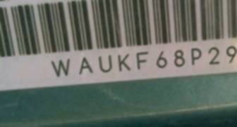 VIN prefix WAUKF68P29A0