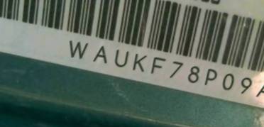 VIN prefix WAUKF78P09A0