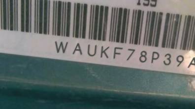 VIN prefix WAUKF78P39A0